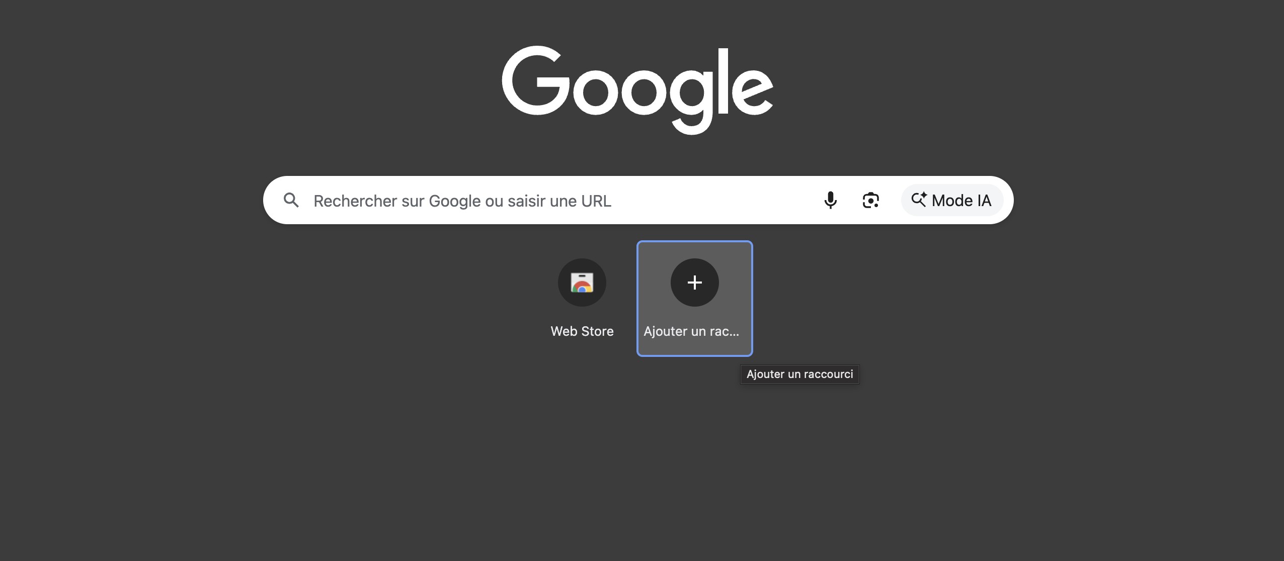 Chrome : ajouter un raccourci SAWLUS depuis la page Google